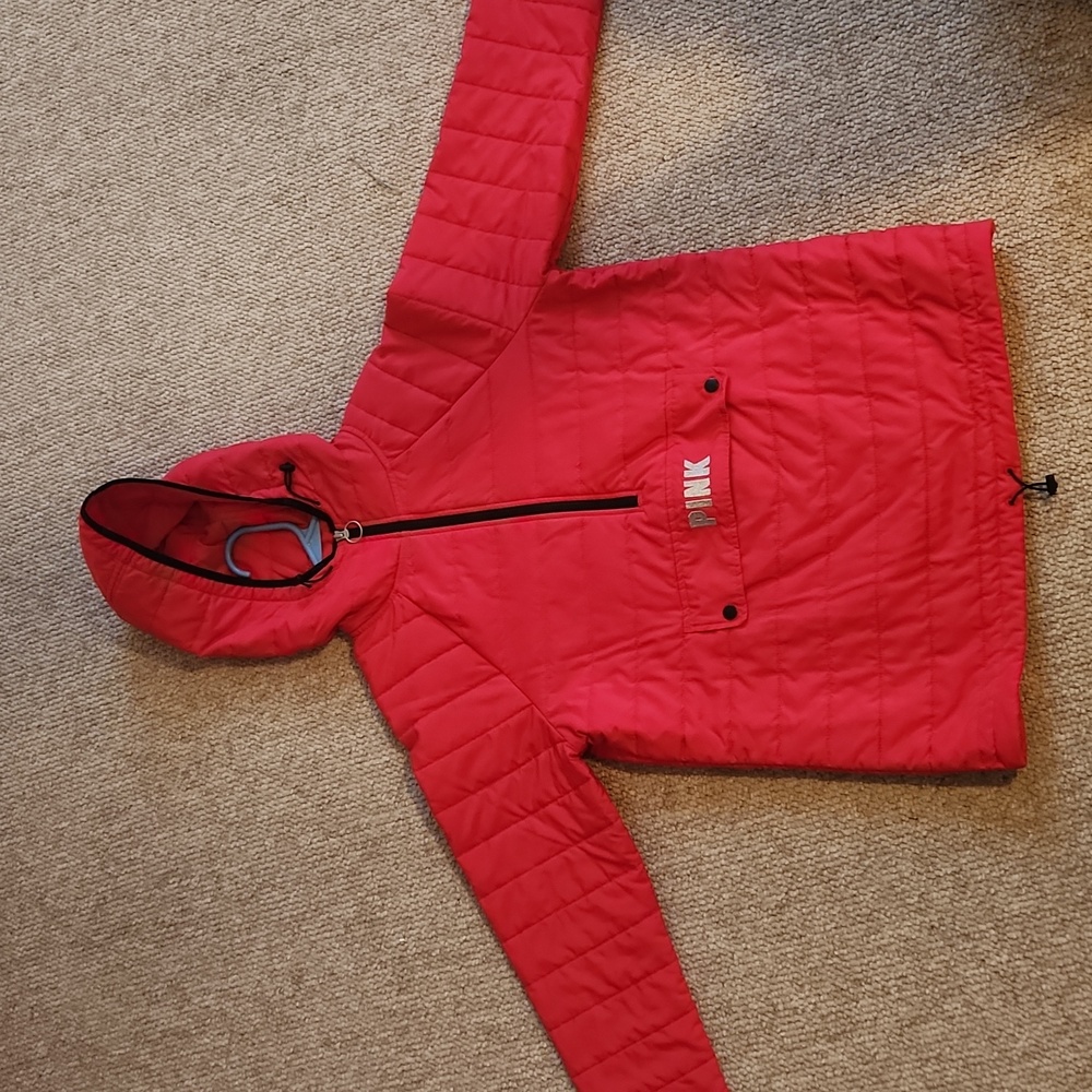 Like New Victoria's Secret Pink Half Zip puffer pullover